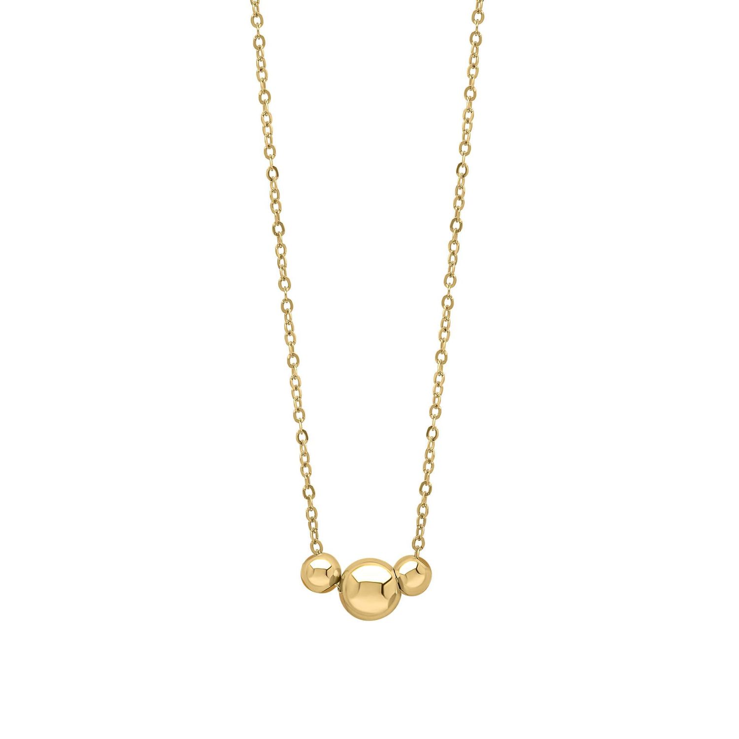 Trilogy Ball Chain Necklace in 9ct Gold