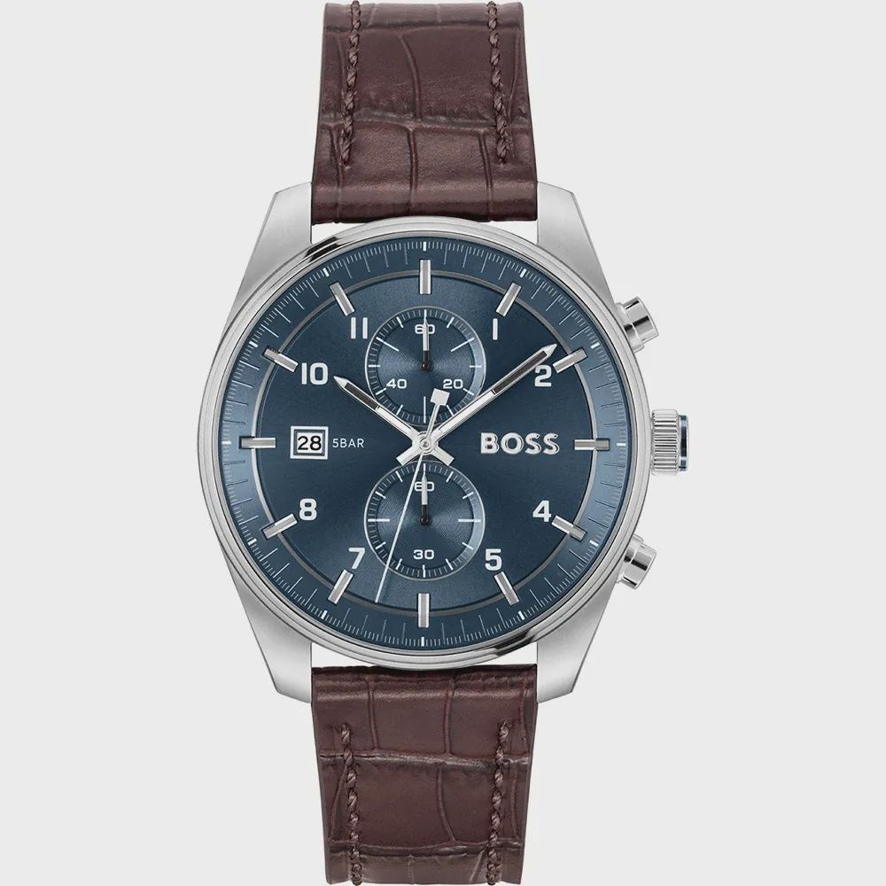 Boss 44mm Steel Skytraveller Gents Watch 1514194