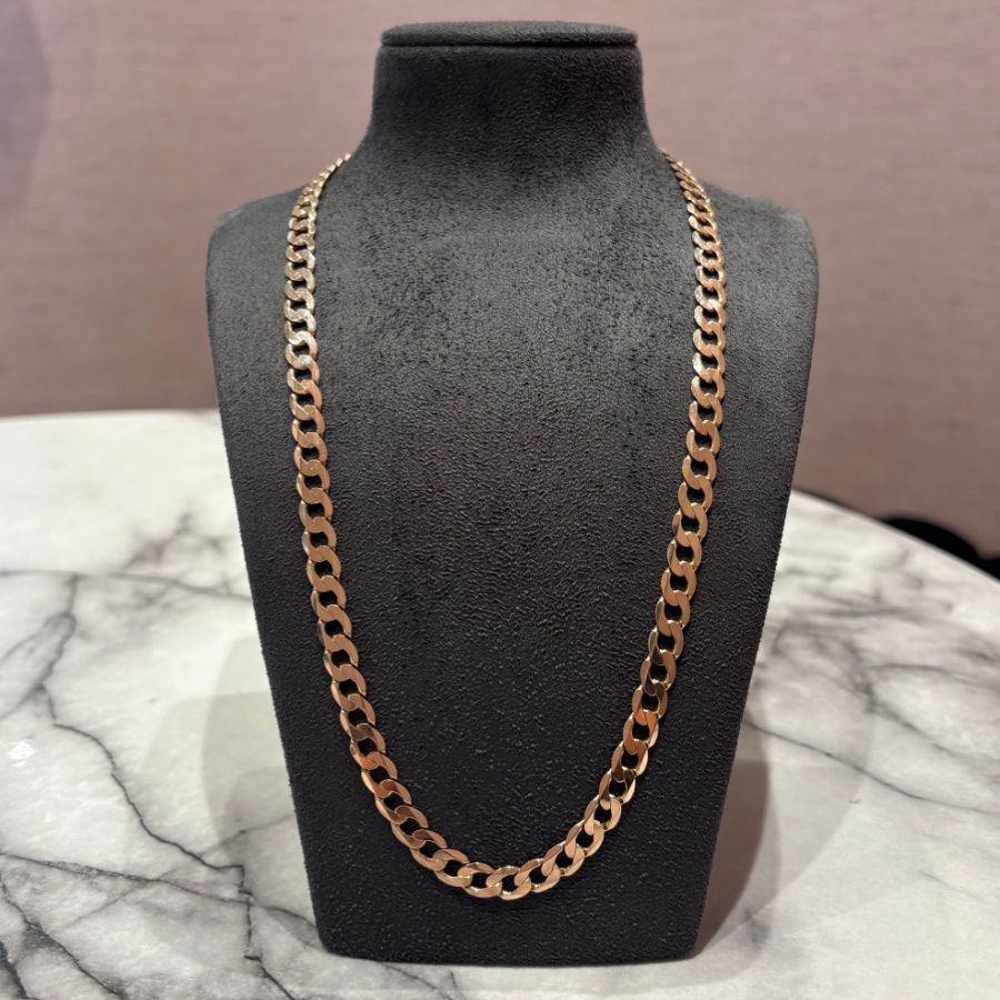 Pre-Owned 9ct Yellow Gold 22” Curb Chain 31.7g