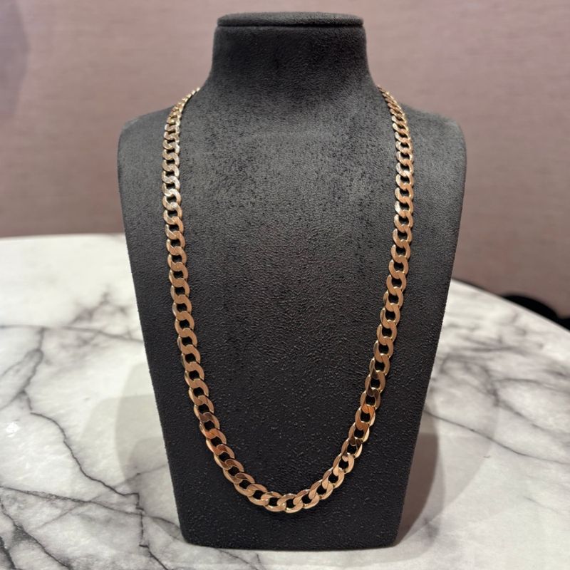 Pre-Owned 9ct Yellow Gold 22” Curb Chain 31.7g