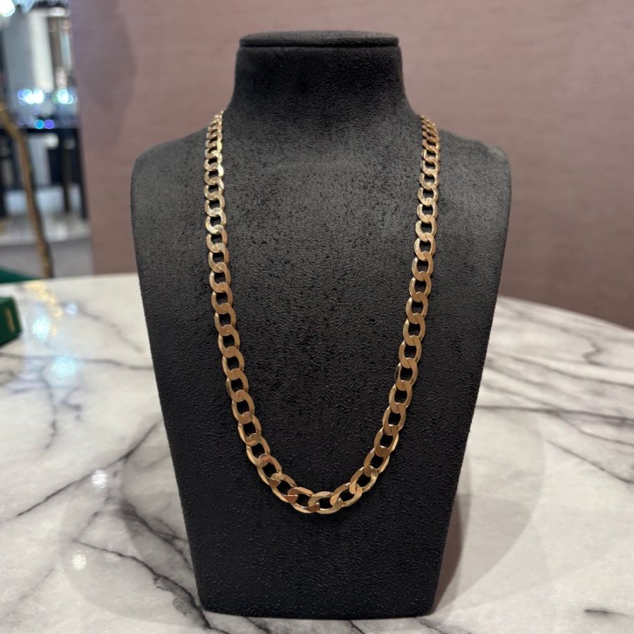 Pre-Owned 9ct Yellow Gold Curb Chain 20” 29g