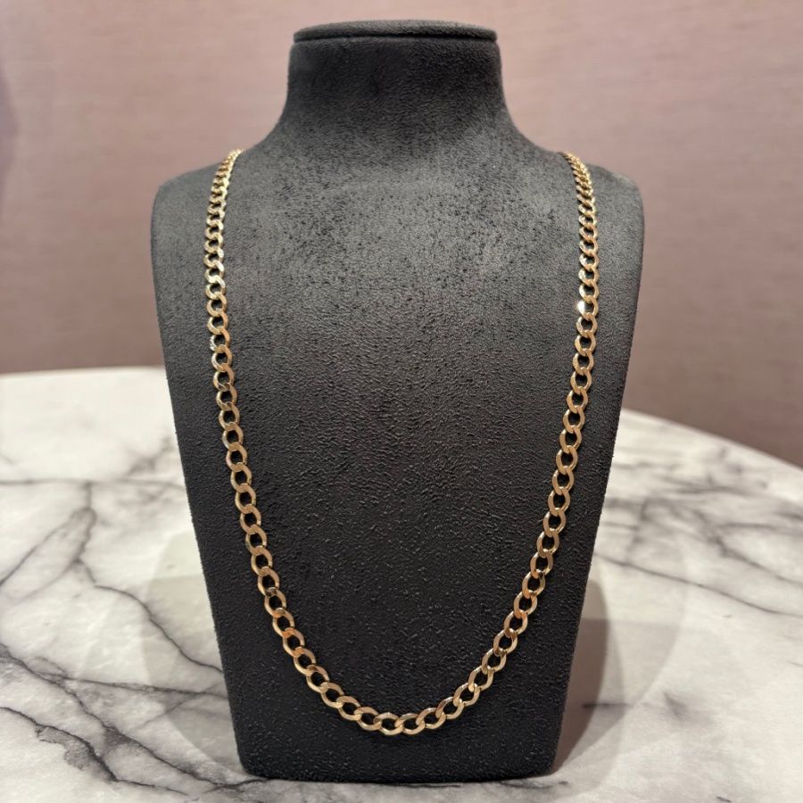 Pre-Owned 9ct Yellow Gold 28” Curb Chain 19.3g