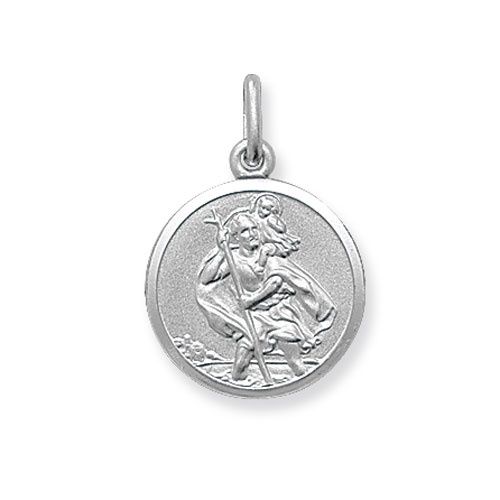 Sterling Silver St. Christopher Double Sided Round Pendant