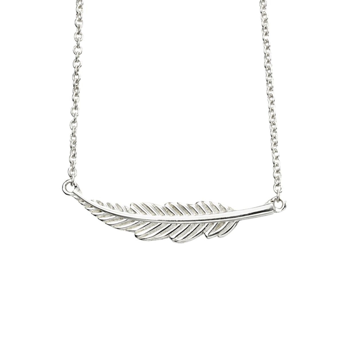 Sterling Silver Small Feather Necklace