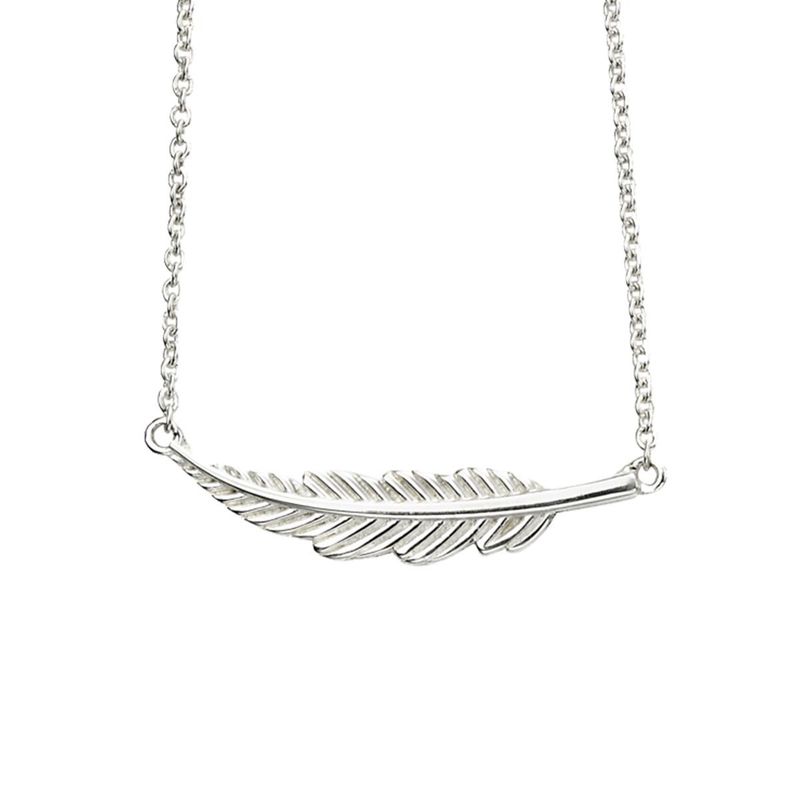 Sterling Silver Small Feather Necklace
