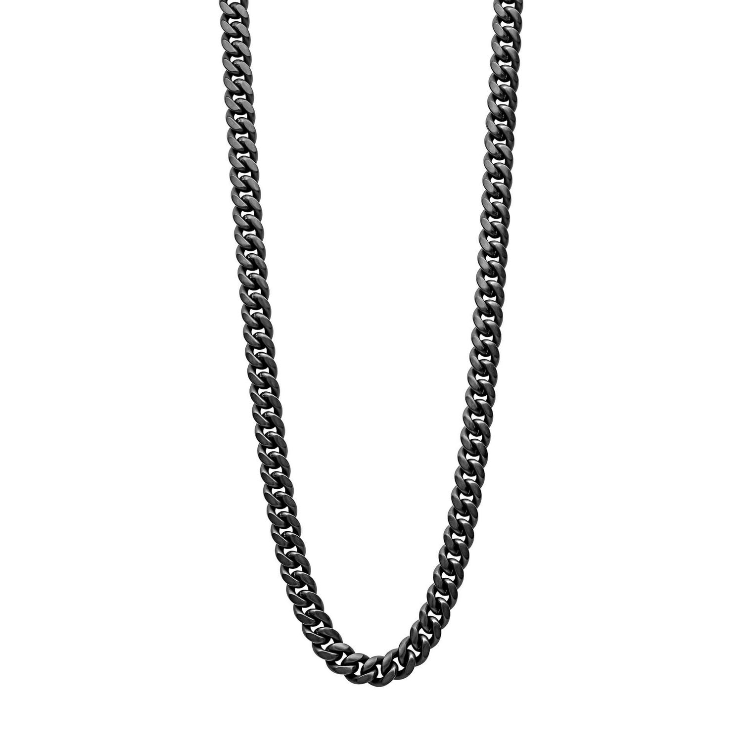 Fred Bennett Black Brushed Curb Chain Necklace