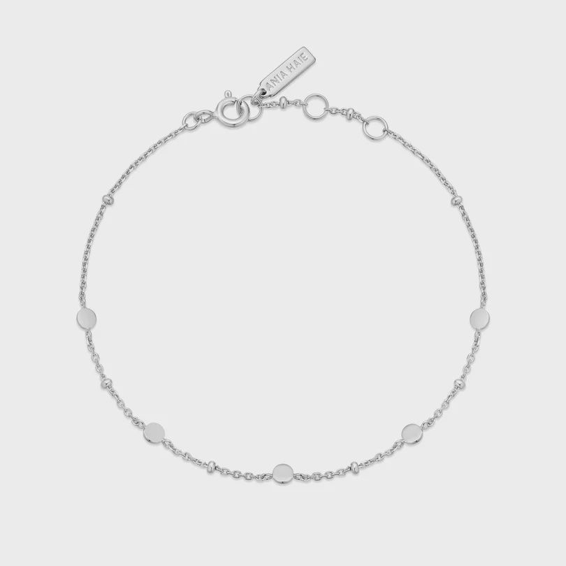 Silver Disc Station Bracelet, Colour: Silver