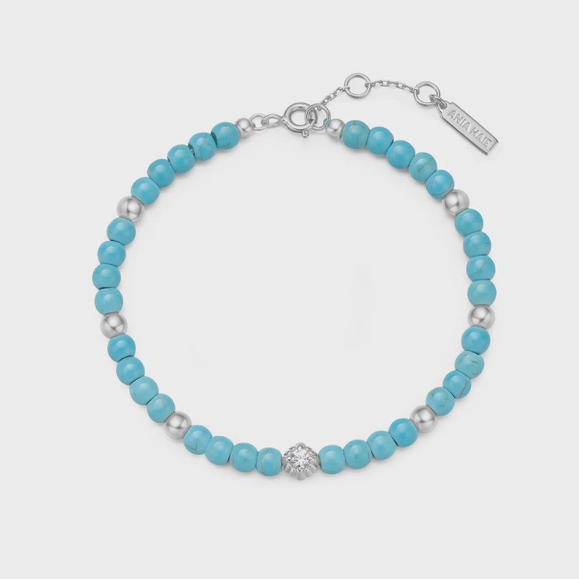 Lab Created Turquoise Bracelet, Colour: Silver
