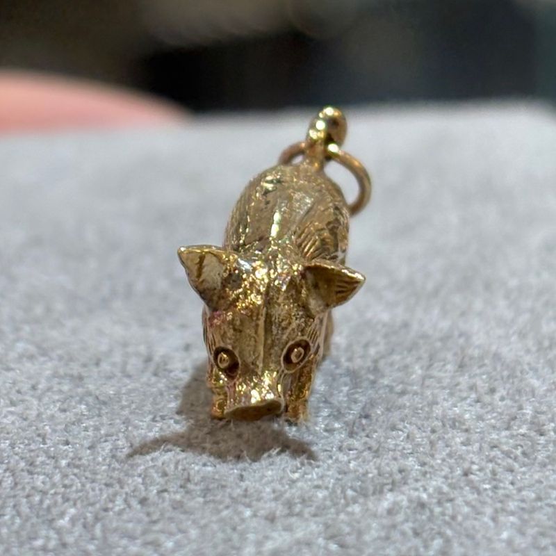 Pre-Owned 9ct Yellow Gold Pig Charm 3.5g