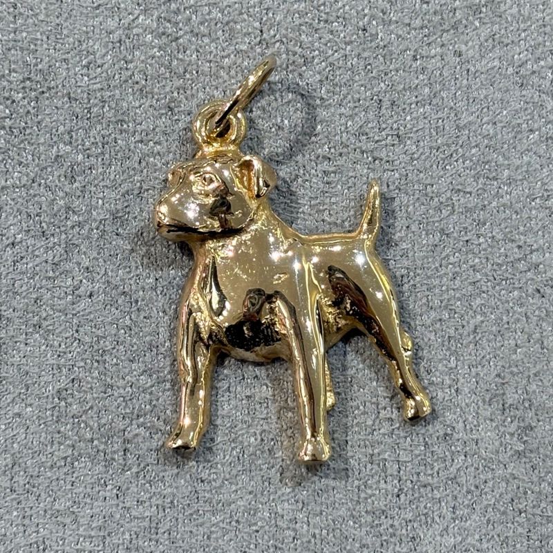 Pre-Owned 9ct Yellow Gold Flat Dog Charm 5.9g