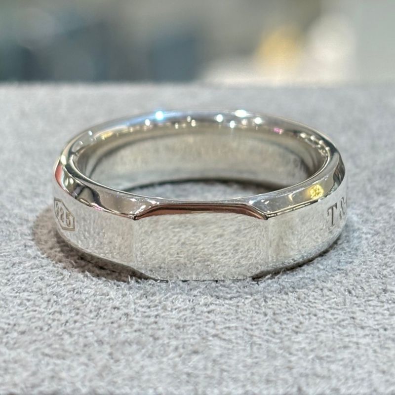 Pre-Owned Tiffany &amp; Co 1837 Makers Medium Slice Silver Ring