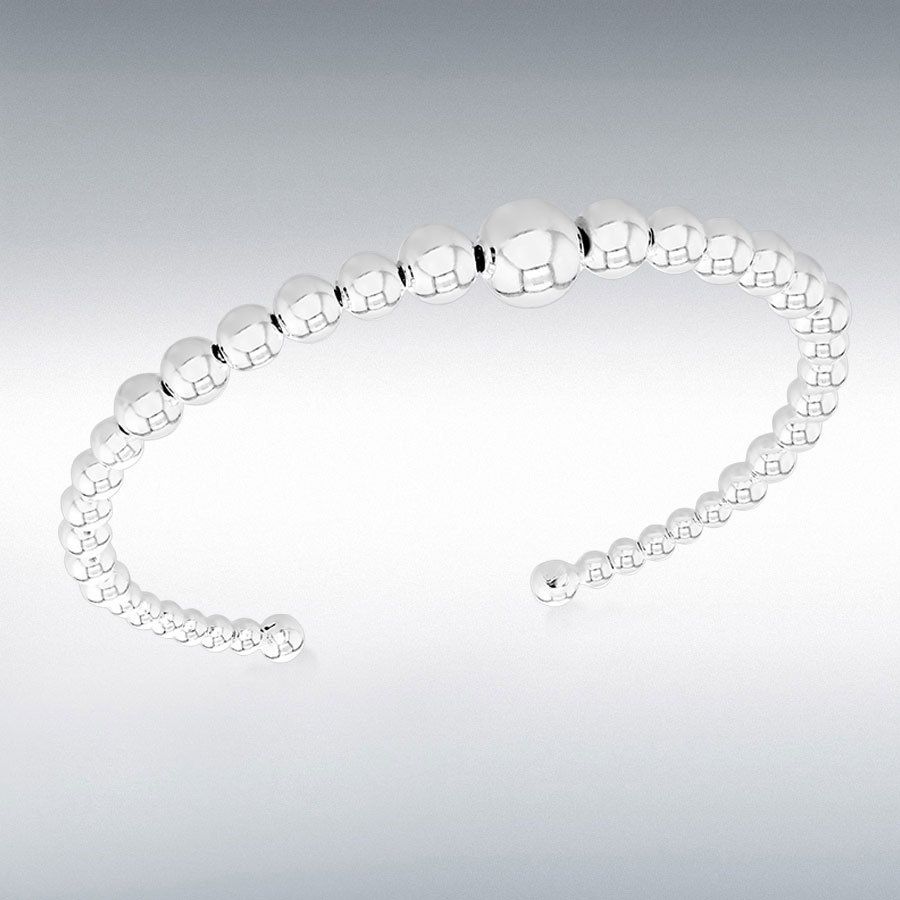 Sterling Silver 3mm-8mm Graduated-Ball Flexible Bangle