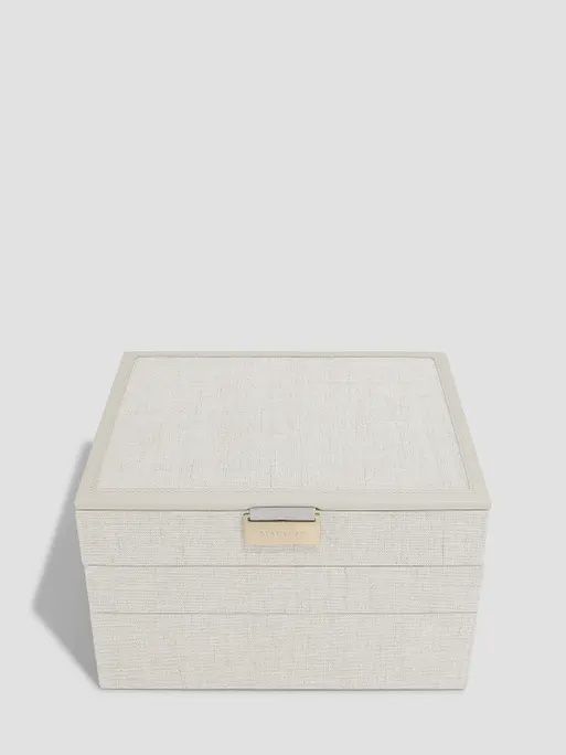 Classic Jewellery Box in Oatmeal &amp; Linen