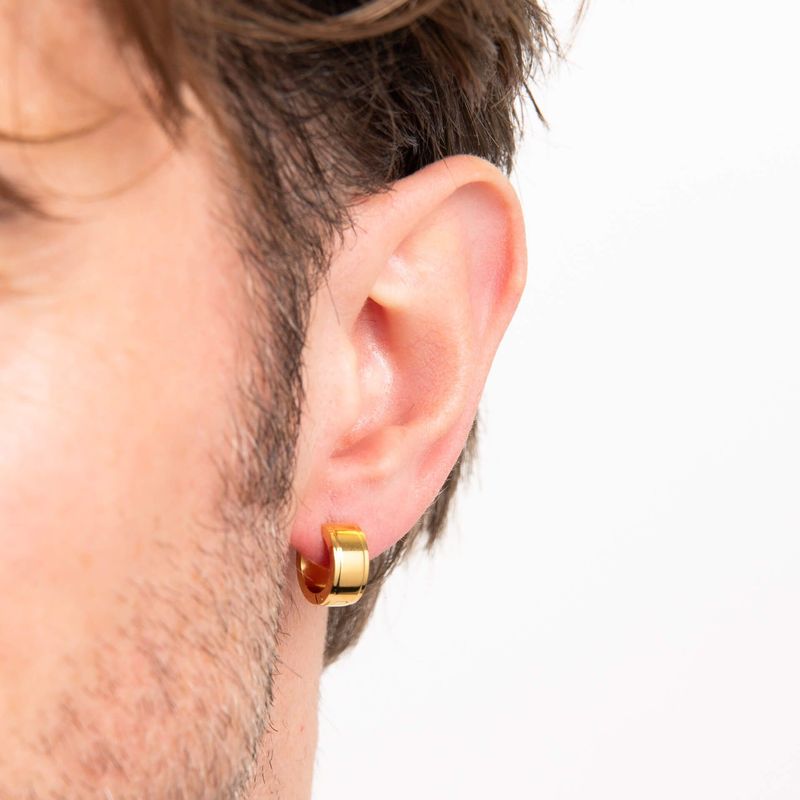 Fred Bennett Stainless Steel Gold Plated Stainless Steel Hoop Earrings