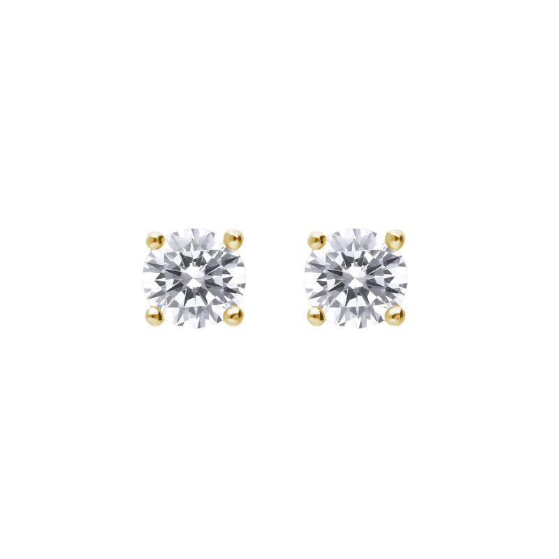Gold Plated Silver Claw 0.50ct Crystal Studs Gold Plated Silver Claw 0.50ct Crystal Studs