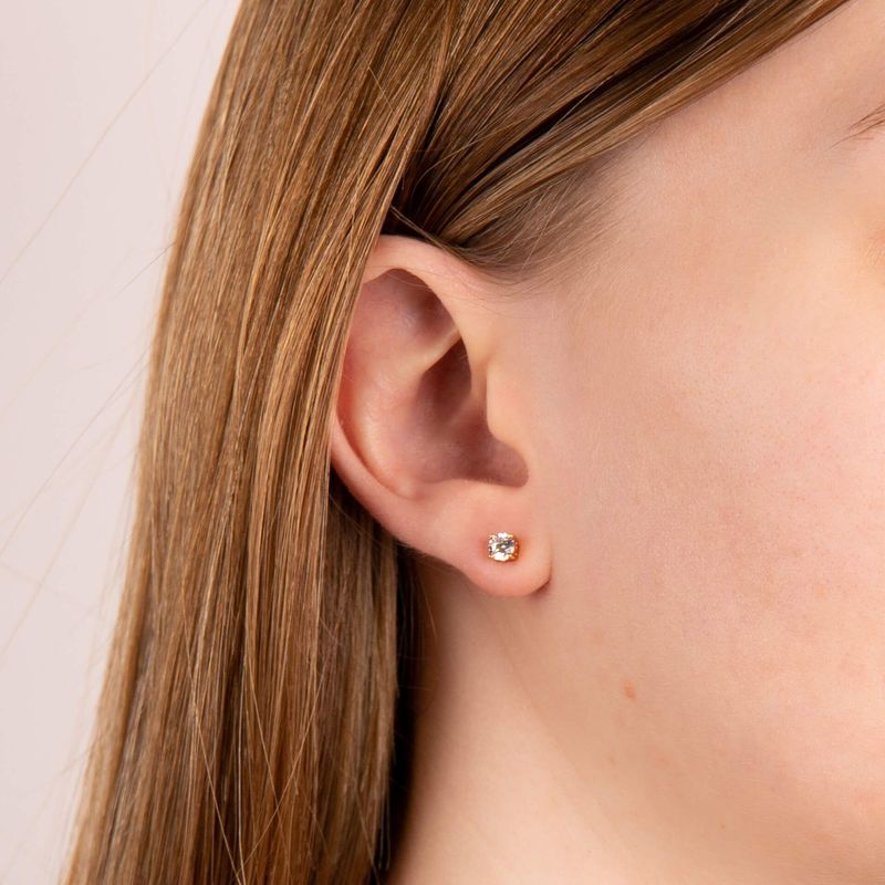 Gold Plated Silver Claw 0.50ct Crystal Studs