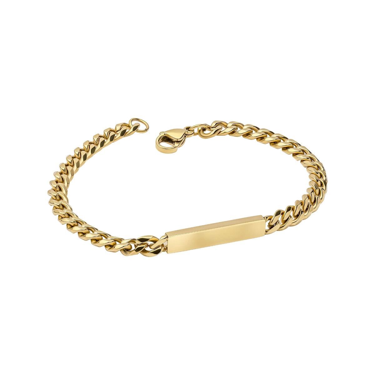 Fred Bennett Stainless Steel Gold Plated Gents ID Bracelt
