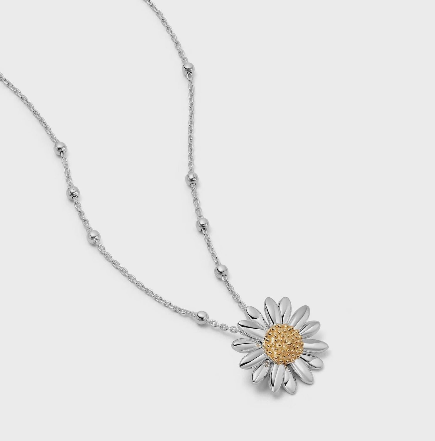 Sterling Silver English Daisy Bobble Necklace