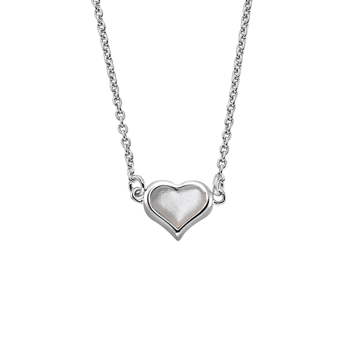 Talitha - Silver Heart Mother of Pearl Necklace