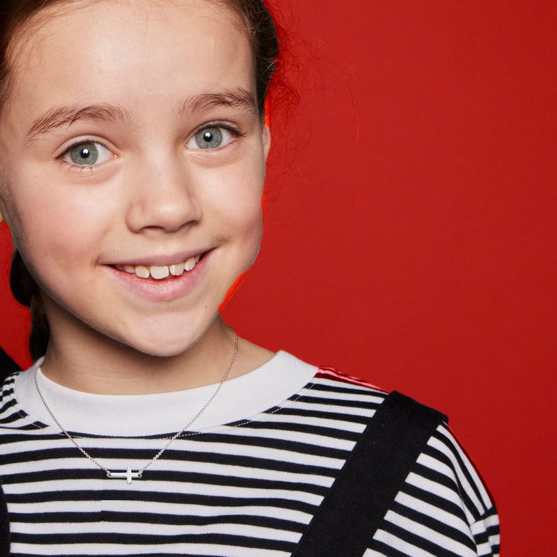 Luella - Silver Sideways Gross Necklace - Child