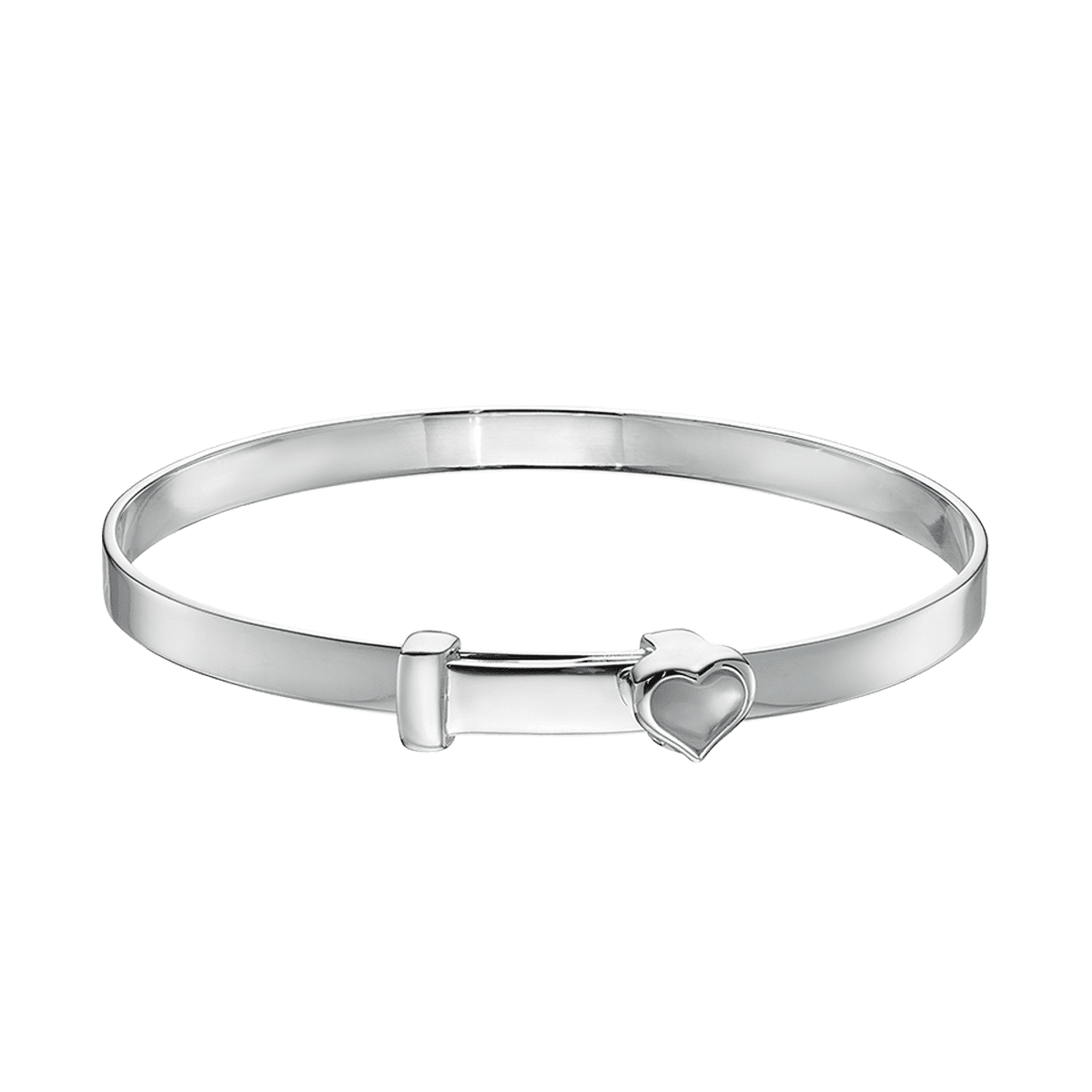 Pearl - Silver Mother of Pearl Heart Bangle
