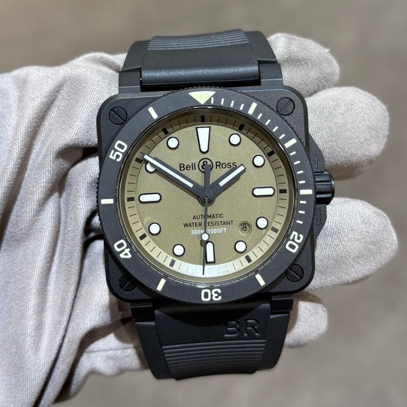 Pre-Owned Bell &amp; Ross Diver Military Ltd Edition BR03-92