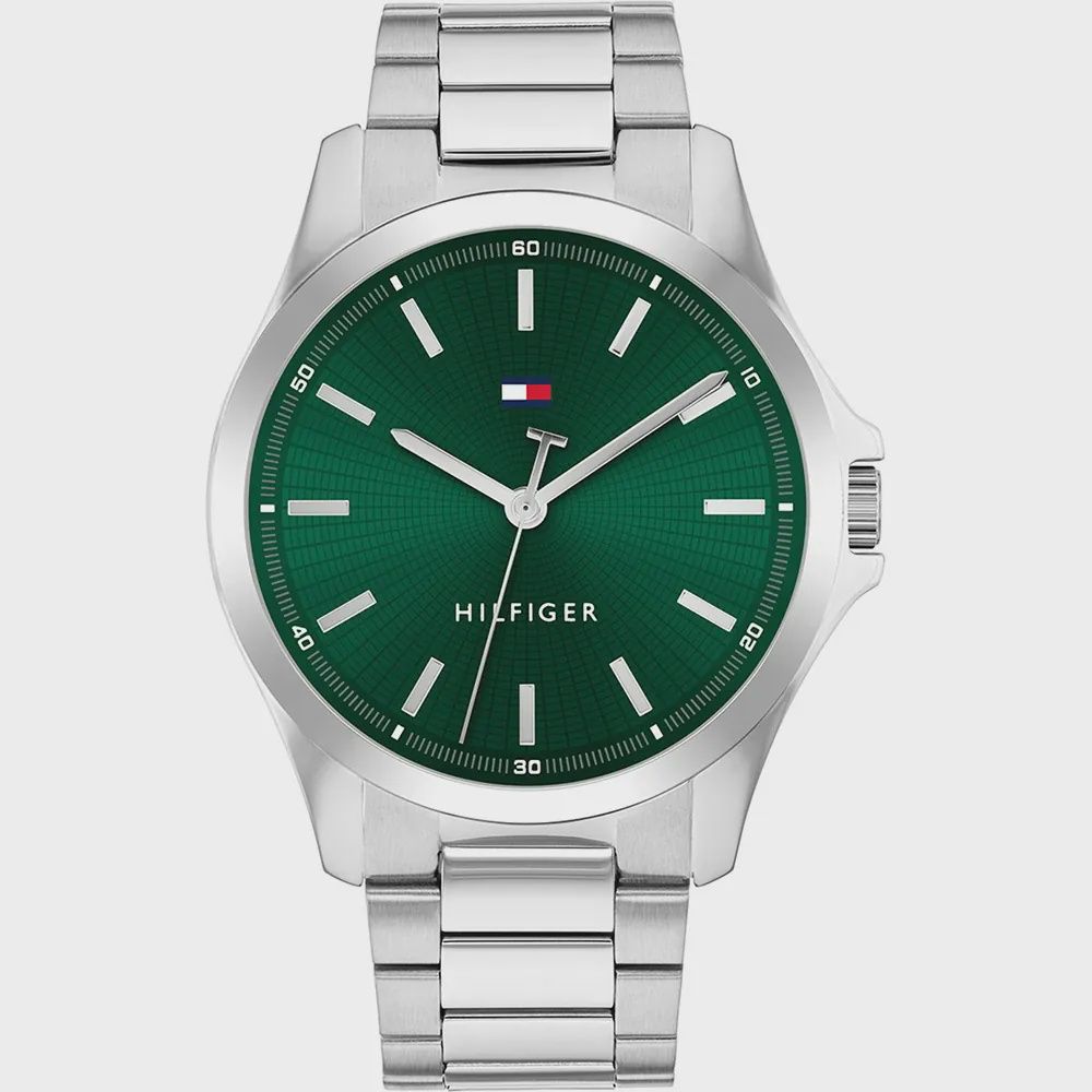 Tommy Hilfiger Bruce (43mm) Emerald Green Dial Stainless Steel Bracelet