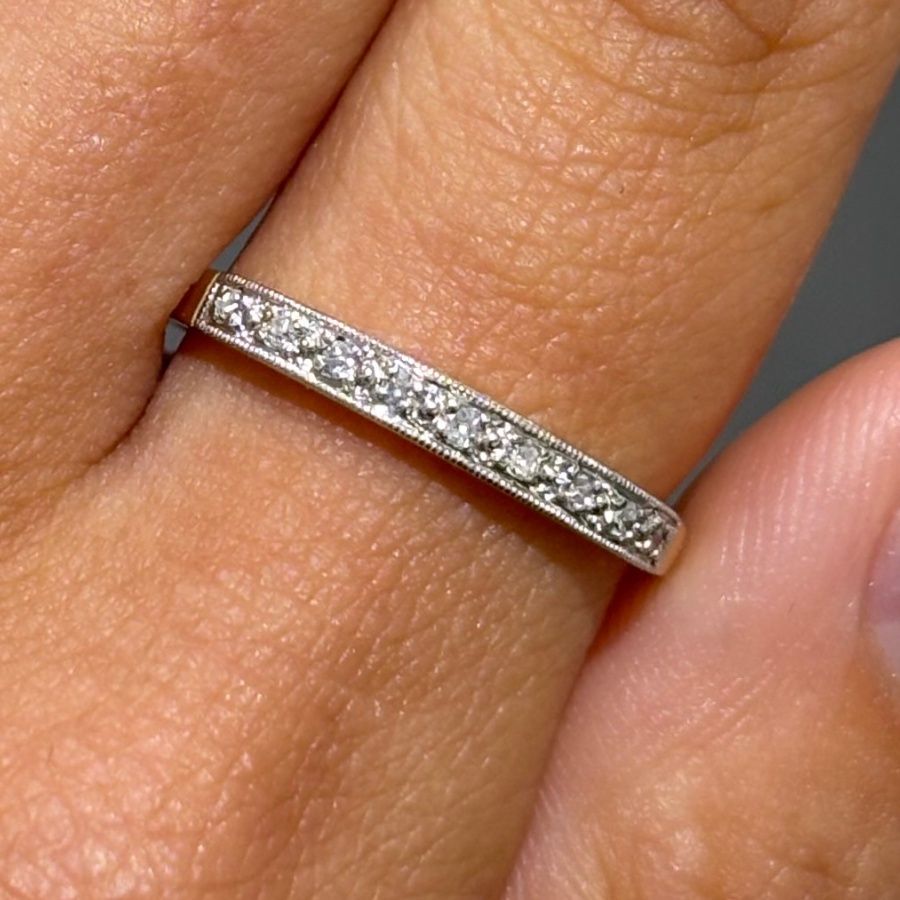 Pre-Owned Vintage 18ct Yellow Gold 0.10ct Diamond 1/2 Eternity Ring