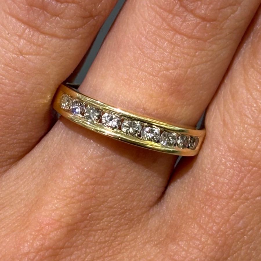 Pre-Owned 18ct Yellow Gold 0.50ct Diamond Channel Set 1/2 Eternity Ring