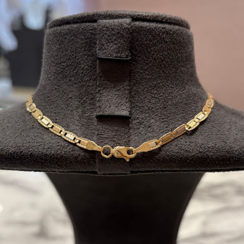 Pre-Owned 14ct Yellow &amp; White Gold Fancy 24” Chain