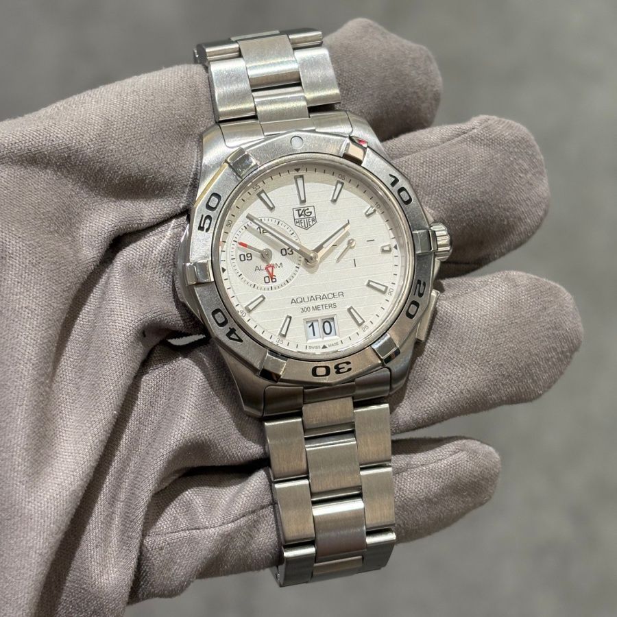 Pre-Owned Tag Heuer Aquaracer Steel Quartz Alarm Watch WAP111Y