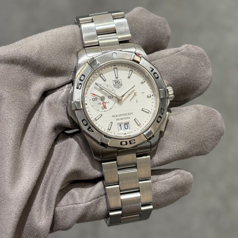 Pre-Owned Tag Heuer Aquaracer Steel Quartz Alarm Watch WAP111Y