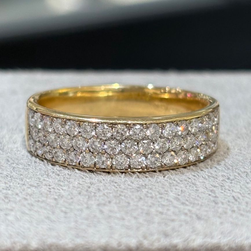 Pre-Owned 18ct Yellow Gold 1.10ct Diamond Pave Set Ring