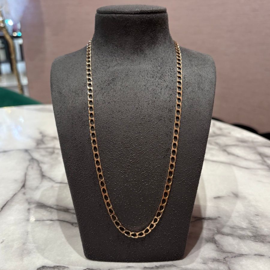 Pre-Owned 9ct Yellow Gold 22” Curb Chain 12.8g