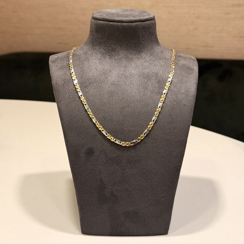 Pre-Owned 18ct Yellow & White Gold 20” Fancy Chain