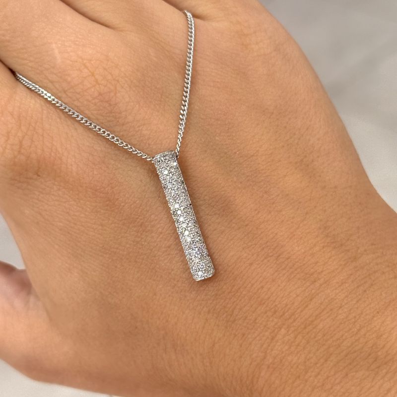 Pre-Owned 9ct White Gold 0.50ct Diamond Drop Pendant