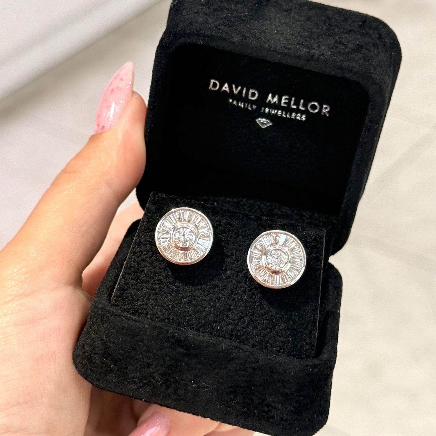 Pre-Owned 18ct White Gold 3ct Diamond Cluster Earrings