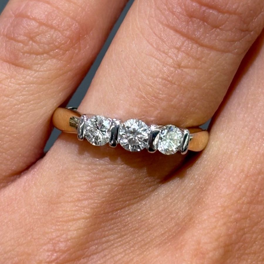 Pre-Owned 18ct Yellow Gold 0.50ct Diamond Trilogy Ring