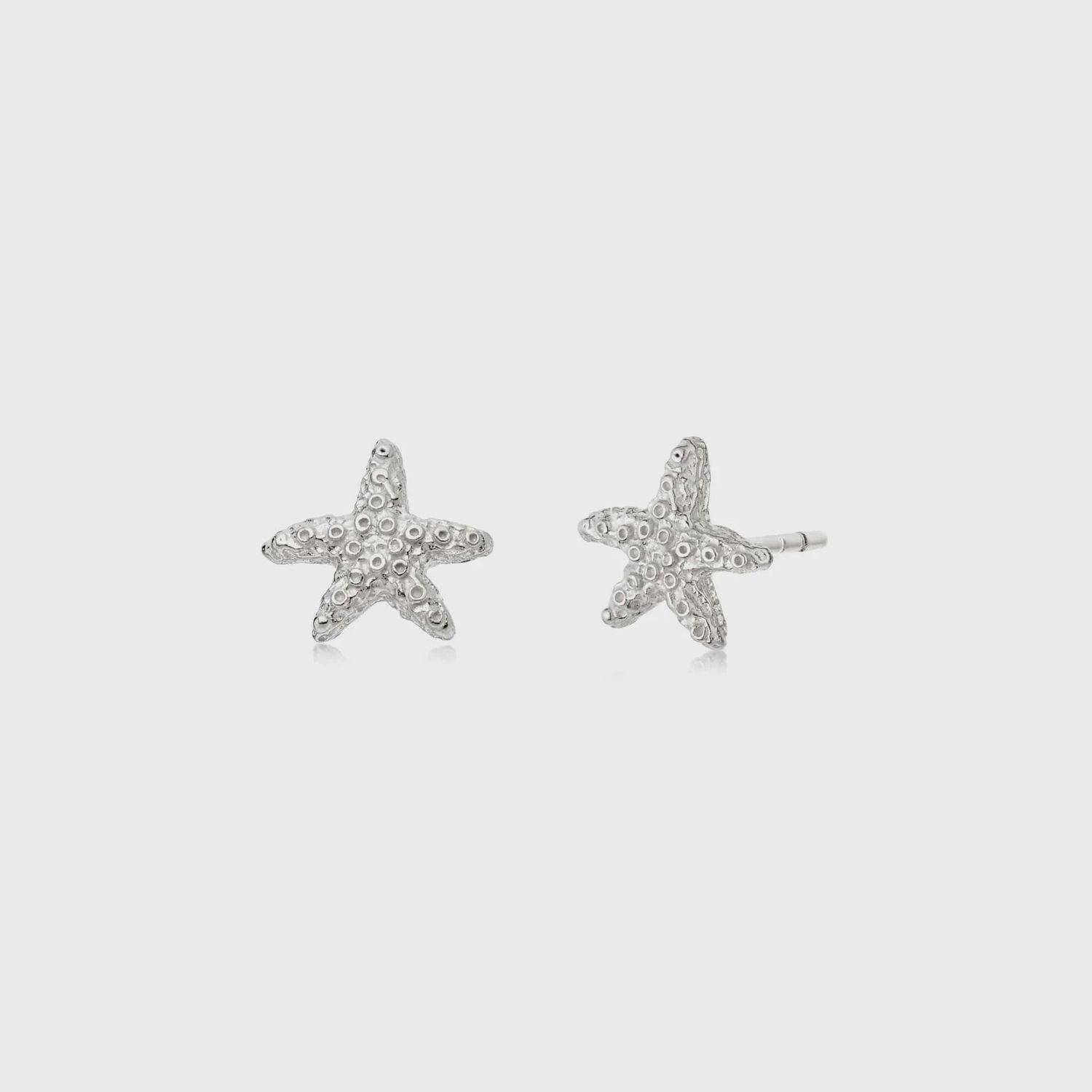 Starfish Stud Earrings, Metal: Sterling Silver