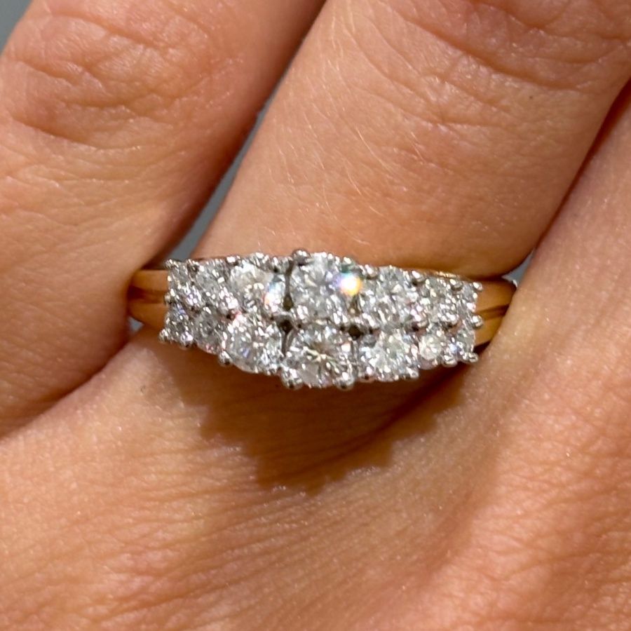 Pre-Owned 18ct Yellow Gold 0.95ct Diamond Tier Ring