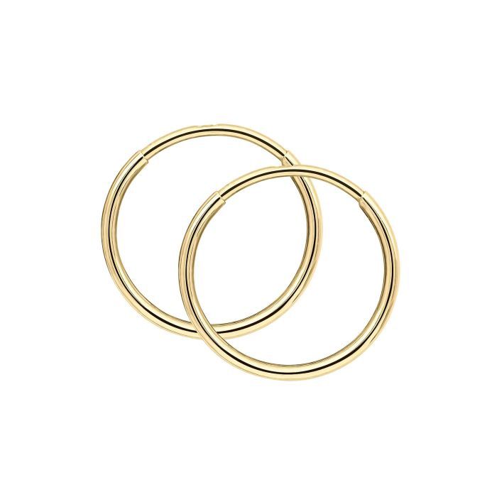 Hoop Earrings in 9ct Yellow Gold, Size: 10mm
