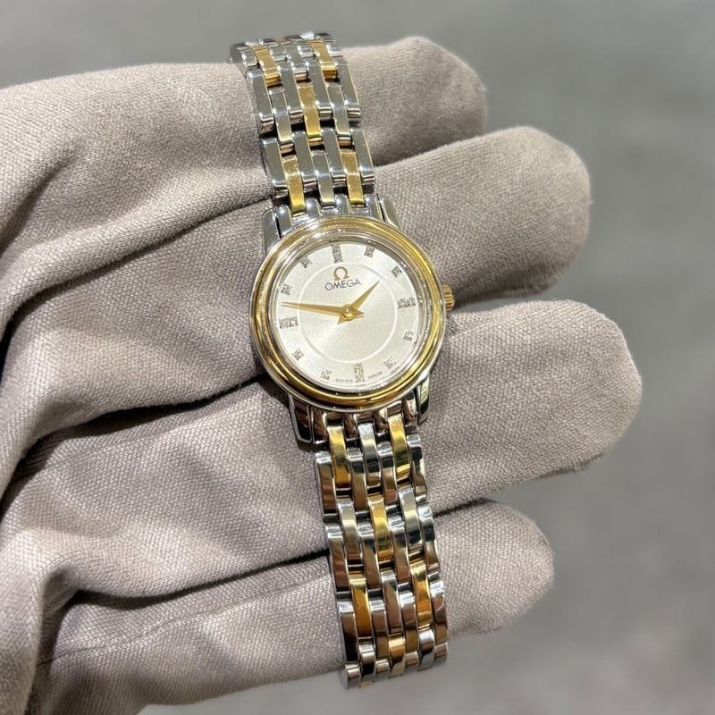 Pre-Owned Omega De Ville Steel &amp; Gold Ladies Quartz Watch 43703500