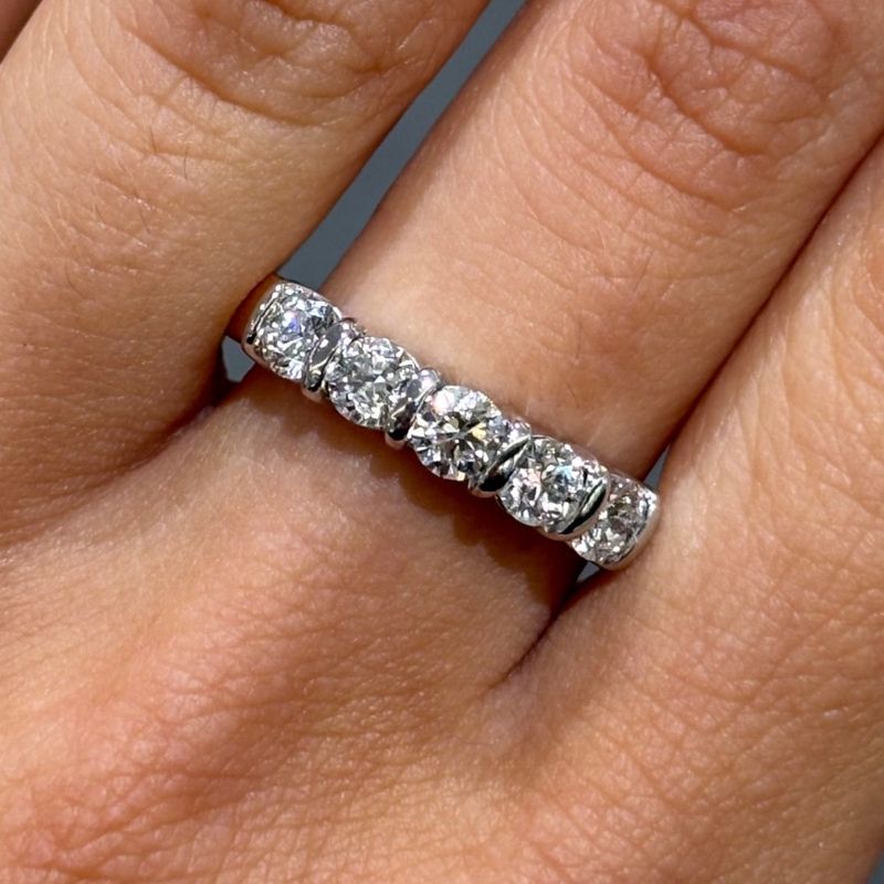 Pre-Owned 18ct Yellow Gold 1.00ct Natural Diamond 5 Stone Ring