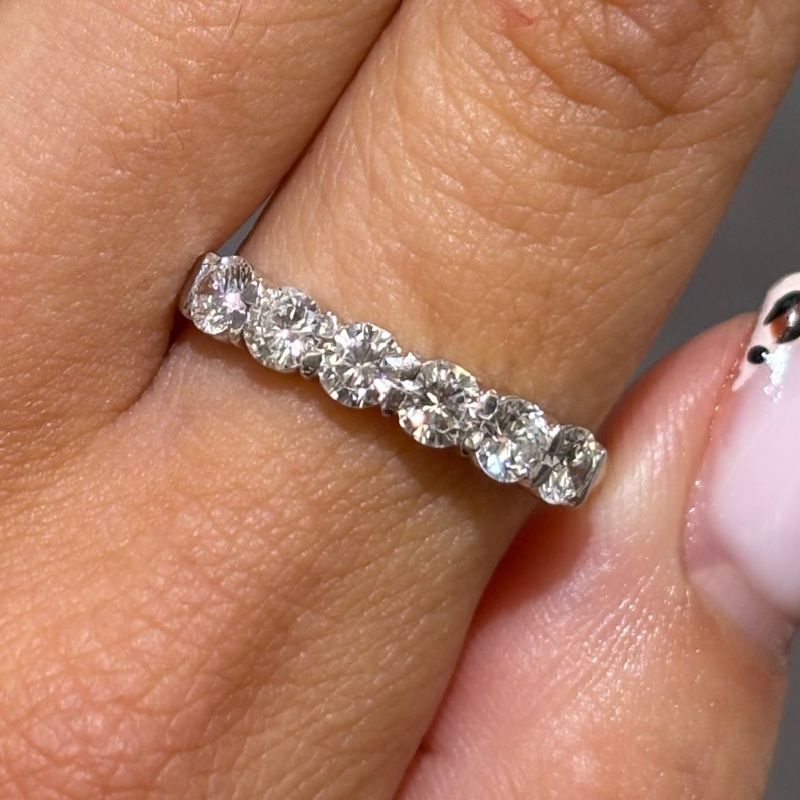Pre-Owned 18ct Yellow Gold 1.00ct Round Brilliant Diamond 6 Stone Ring