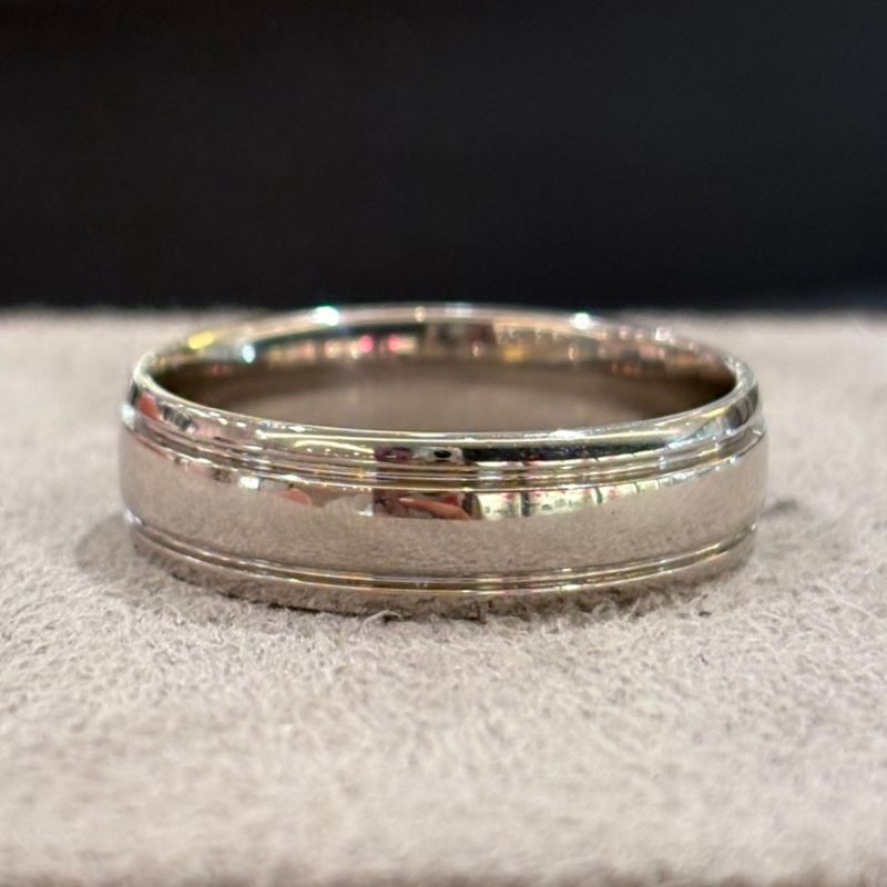 Pre-Owned Palladium 6mm Patterned Band Ring