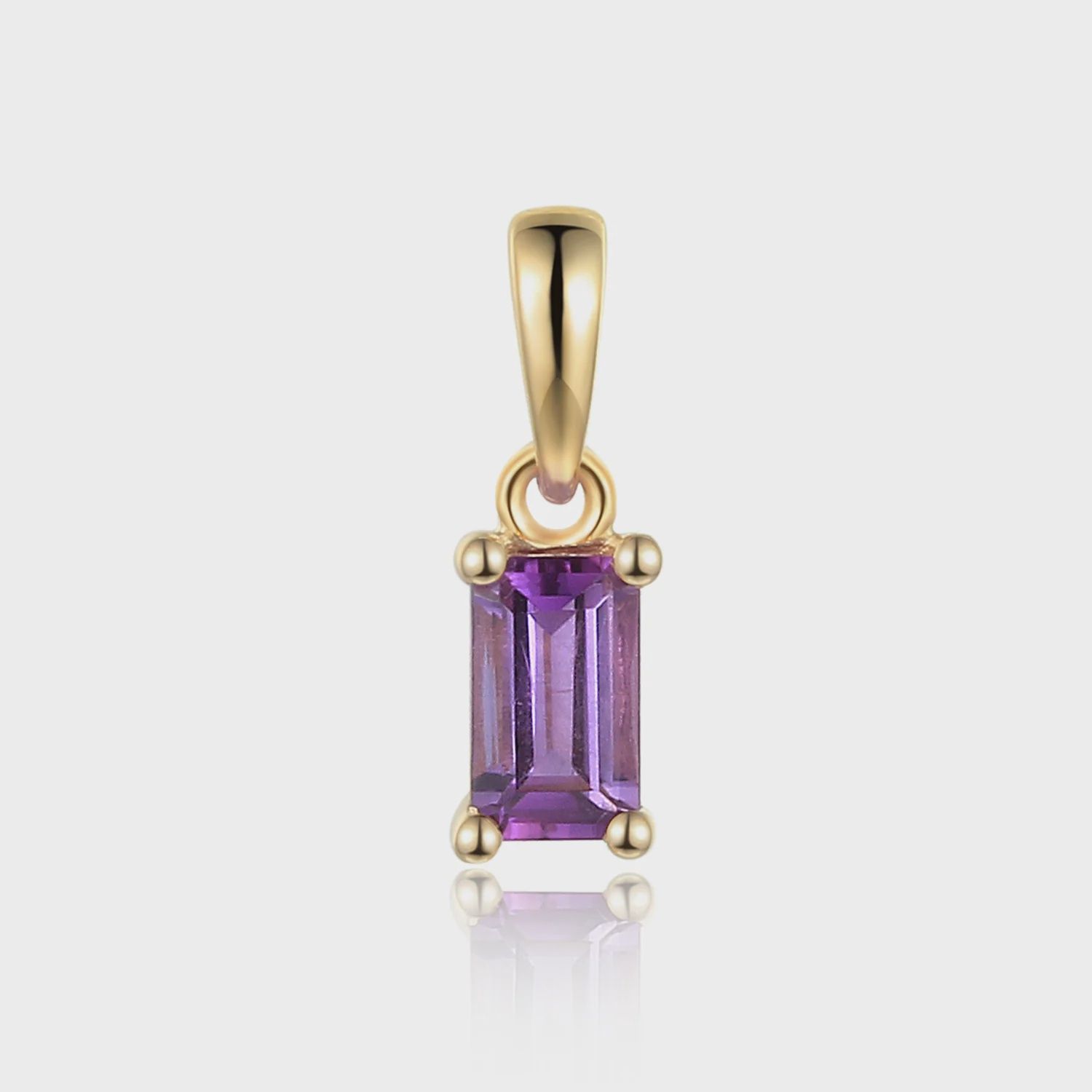 9ct Yellow Gold Octagon Amethyst 0.29pt Pendant