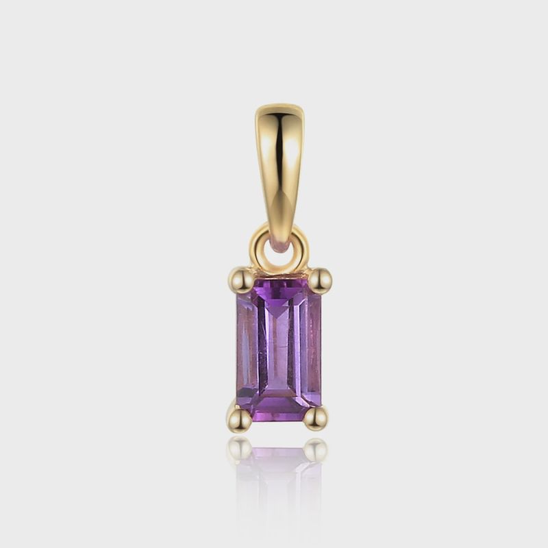9ct Yellow Gold Octagon Amethyst 0.29pt Pendant
