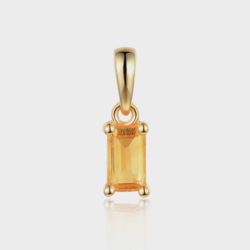9ct Yellow Gold Octagon Citrine Pendant