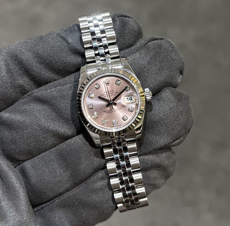 Pre-Owned Rolex Datejust Pink Dial Ladies Watch 179174