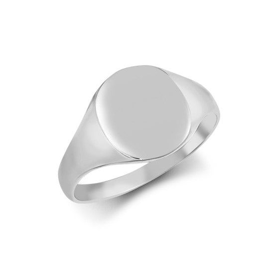 Sterling Silver Polished Oval Signet Ring